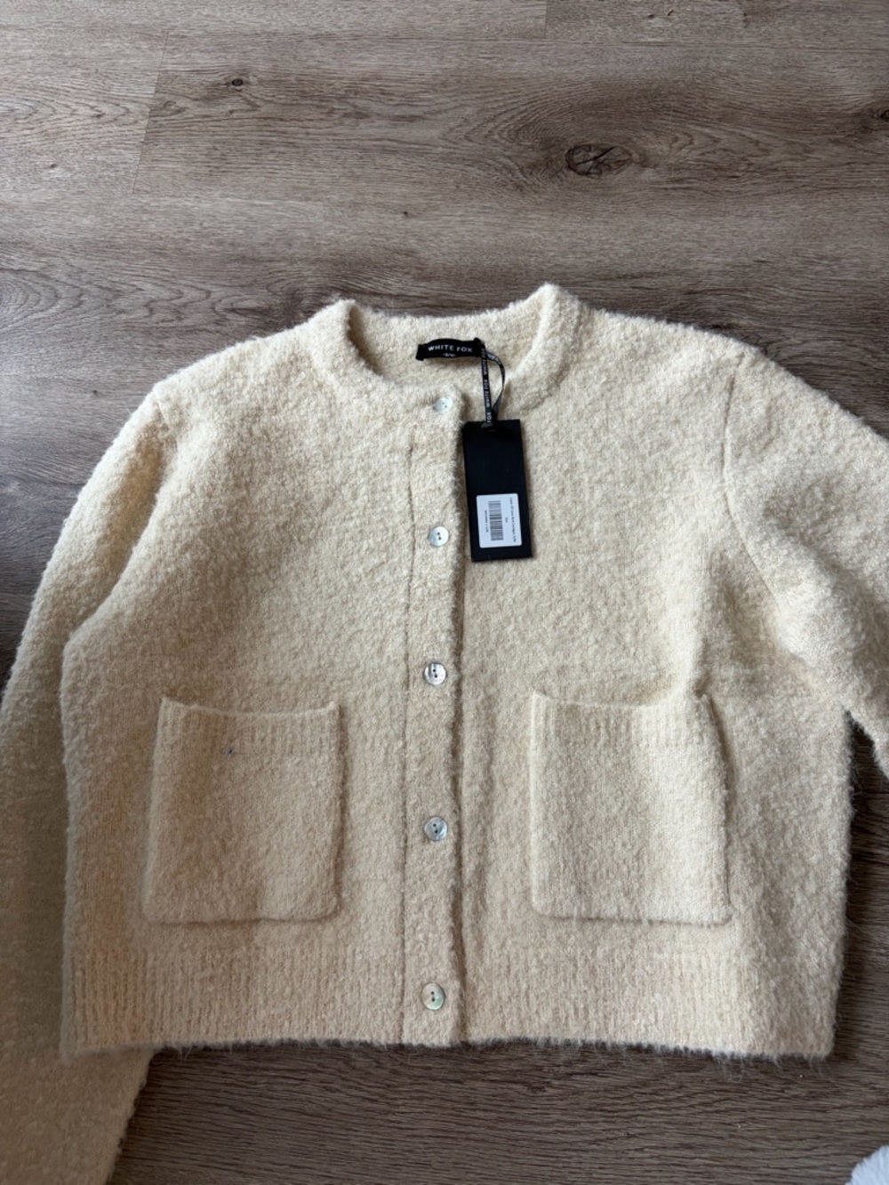 White fox cardigan